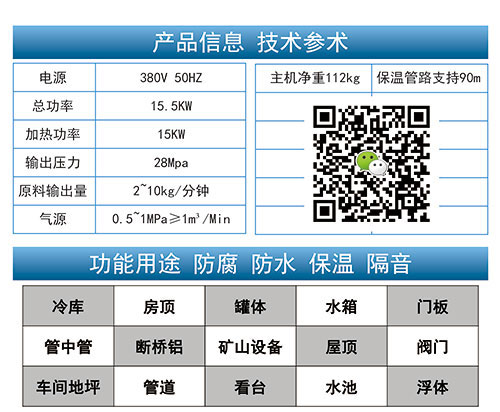 樓房外墻保溫層聚氨酯噴涂設備(圖2) 聚氨酯噴涂設備JNJX-Q30技術參數